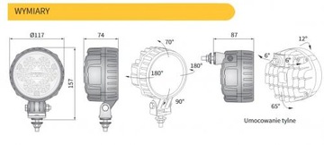 Reflektor drogowy dalekosiezny LED 12V-24V LC3