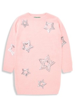 B9C110 RÓŻOWY SWETEREK W GWIAZDKI THREADGIRLS 110