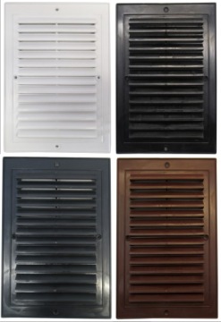 ВЕНТИЛЯЦИОННАЯ РЕШЕТКА 14X21 ДЫМОХОД, УГЛОВАЯ, БЕЛАЯ РАМКА