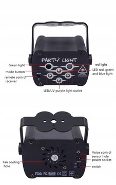 Лазерный свет с 6 отверстиями для Хэллоуина