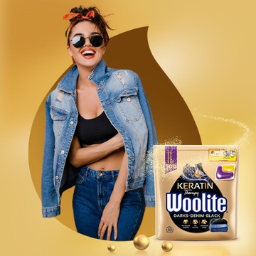 Капсулы Woolite Dark для стирки черного белья с кератином, цветные, 33 шт.