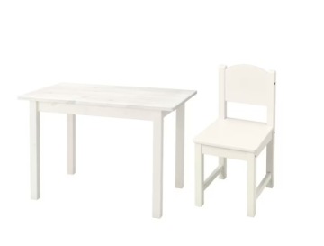 IKEA SUNDVIK столик дитячий білий 76x50 см