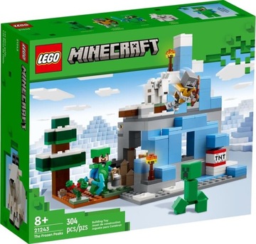KLOCKI LEGO MINECRAFT 21243 OŚNIEŻONE SZCZYTY FIGURKI DLA DZIECI ZESTAW