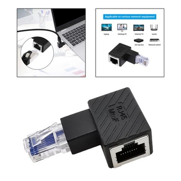 Adapter Ethernet Cat6, złącze kątowe męskie i