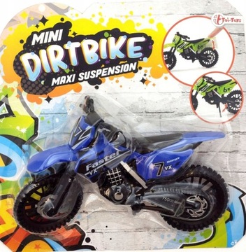 Motocross Dirt bike. Niebieski Motocykl - 18 cm
