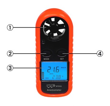 Анемометр Анемометр Измеритель ветра и температуры до 30 м/с ЖК-дисплей