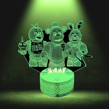 Lampka Nocna Biurkowa dla Dzieci FNAF Five Nights at Freddy's LED + Pilot