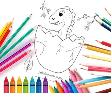 KOLOROWANKA do druku DINOZAUR nr01 DINO dla dzieci