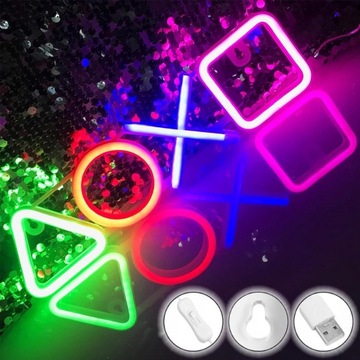 DUŻY NEON LED PREMIUM USB PAD DO PS5 PS4 NA ŚCIANĘ NEON ART DEKORACYJNY