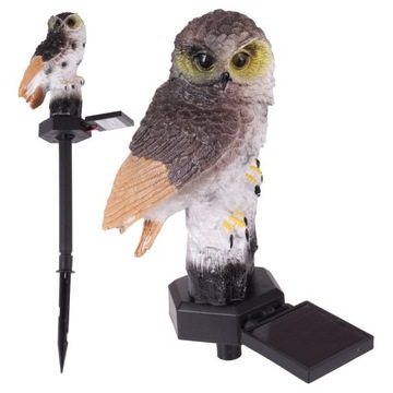 LAMPA SOLARNA OGRODOWA SOWA WODOODPORNA DUŻA LED