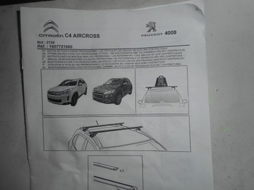 CITROEN C4 AIRCROSS PEUGEOT 4008 STŘEŠNÍ NOSIČ KUFR STŘEŠNÍ KPL JAKO NOVÉ