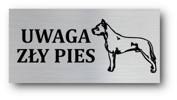 Tabliczka UWAGA ZŁY PIES 20x10cm