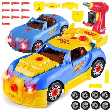 Samochód SPORTOWE AUTO DO SKRĘCANIA ROZKRĘCANIA Mały Mechanik + WKRĘTARKA