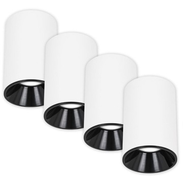 4x Oprawa sufitowa natynkowa HALOGENOWA GU10 biała czarna LED SPOT LAMPA