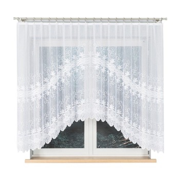 GOTOWA FIRANA żakard biała wys 150x300 cm PIĘKNA łuk