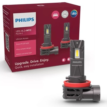 PHILIPS ŻARÓWKI LED H11 H8 H9 ULTINON ACCESS PLUG&PLAY 6000K +80%