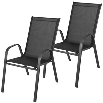2x ПРОЧНЫЙ МЕТАЛЛИЧЕСКИЙ САДОВЫЙ СТУЛ, ЧЕРНЫЙ САДОВЫЙ СТУЛ ДЛЯ БАЛКОНА, ТЕРРАСЫ