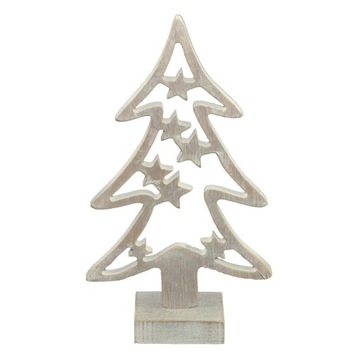 Drewniana świąteczna choinka 22 cm postarzana figurka - ozdoba do stroików