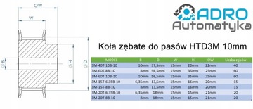 Звездочка ремня ХТД 3М-60Т-8Б-10