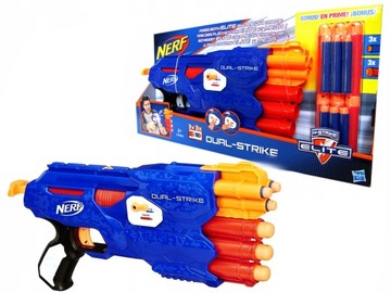 PISTOLET NERF DUAL STRIKE NA 2 RODZAJE STRZAŁEK rB