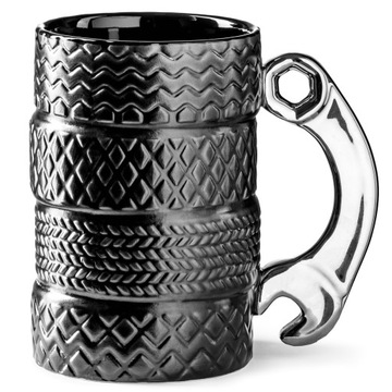 Kubek 4 OPONY ze srebrnym kluczem 450ml Prezent dla mechanika