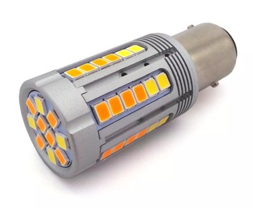 żarówka LED P21/5W, BAY15D 12-24V biało-pomarańczowa bez błędu 100% CANBUS