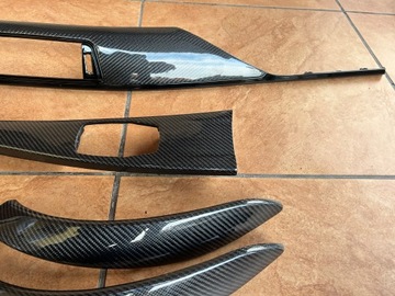 BMW F30 F31 F32 F36 F80 F82 Listwy Wnętrza Konsoli Dekory CARBON Zestaw
