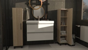 СТОЯЧИК ДЛЯ ВАННОЙ, ДУБ СНОМА, 100 x 30 x 27 СМ - ДОСТАВКА В ПОЛНОМ КОМПЛЕКТЕ