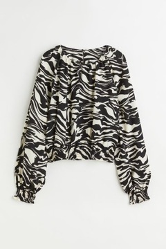 H&M komplet zebra dzwony flare spodnie długie panterka zestaw set wzór y2k