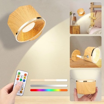 RGB СВЕТОДИОДНЫЙ НАСТЕННЫЙ СВЕТИЛЬНИК БЕСПРОВОДНОЙ С ДИСТАНЦИОННЫМ УПРАВЛЕНИЕМ, ДИММИРУЕМАЯ ЦВЕТ ДЕРЕВА