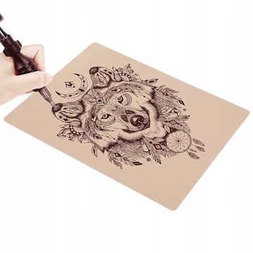 10x ИСКУССТВЕННАЯ КОЖА ДЛЯ ОБУЧЕНИЯ ТАТУ, ДВУСТОРОННЯЯ БЕЖЕВАЯ