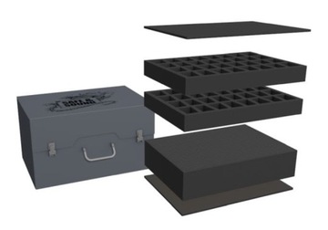 ARMY PACK na 64 modele na podstawkach 40mm oraz pianką raster 100 mm