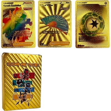 Коллекционные карточки Pokemon Gold Pikachu, 50 шт., карточки тренера