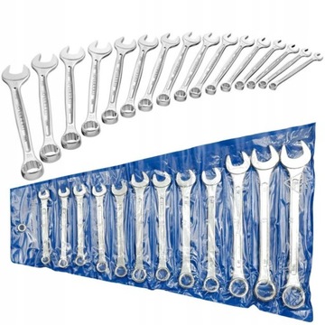 KLUCZE PŁASKO-OCZKOWE 6-22 MM PŁASKIE OCZKOWY 12EL ZESTAW KOMPLET VOREL