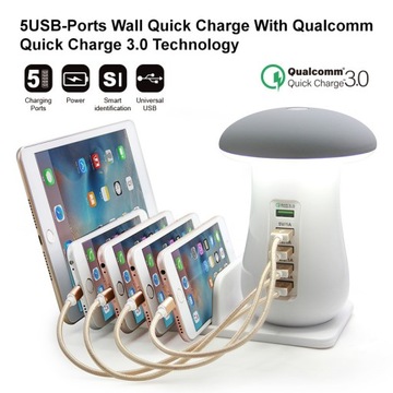 5-port USB baza do ładowania QC 3.0 szybkie ładow