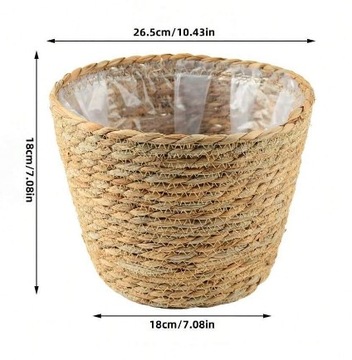 КОРЗИНА КОРЗИНА КОРЗИНА ИЗ МОРСКОЙ ТРАВЫ С БОХО ФОЛЬГОЙ SKANDI 26X18 см