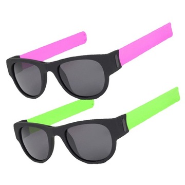 2x Slap Wristband Wrist Folding Sunglasses