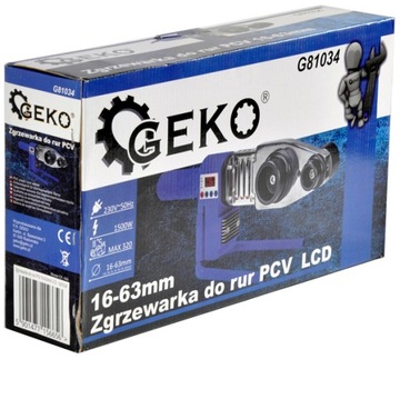 Аппарат для сварки труб ПВХ 16-63 мм LCD 1500 Вт GEKO G81034