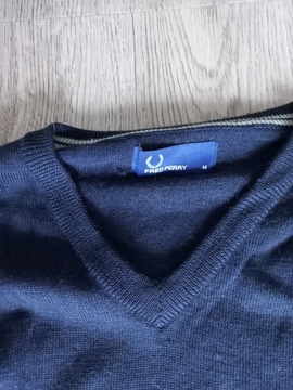 Sweter Fred Perry granatowy v-neck serek M