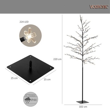 СВЕТЯЩАЯСЯ ЕЛКА 220 СМ, РОЖДЕСТВЕНСКИЕ СВЕТОДИОДНЫЕ СВЕТИЛЬНИКИ