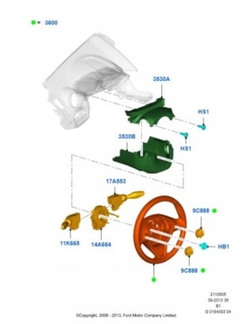 VOLANT MULTIFUNKČNÍ FORD FIESTA 08-12