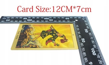 Колода карт Таро 12х7см, ПВХ, золото, водонепроницаемая.