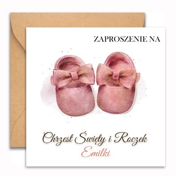 ZAPROSZENIA NA CHRZEST I ROCZEK DZIEWCZYNKA 1szt IMIĘ 113