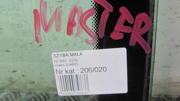 MASTER MOVANO II SKLO (OKNO) KAROSERIE ZADNÍ 03-10