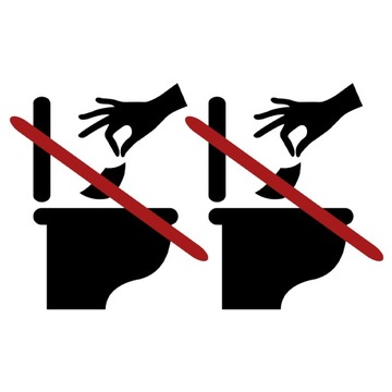 NAKLEJKA NA SEDESĘ TOALETOWĄ PRZYPOMNIENIE ZDEJMOWANA NAKLEJKA NA POKRYWĘ ZNAK OSTRZEGAWCZY