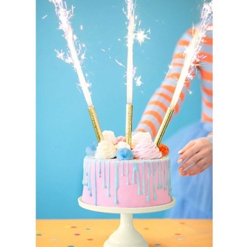 RACA фонтан для торта для торта 12 см золотые фонтаны для причастия на день рождения 2 шт.