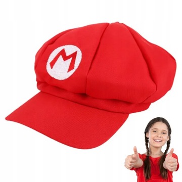 CZAPKA Z DASZKIEM SUPER MARIO BROS COSPLAY CZERWON