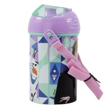 FROZEN Bidon z paskiem 450 ml KRAINA LODU Butelka