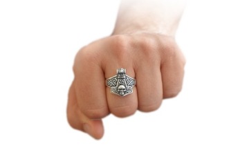 SREBRO 925 SYGNET MŁOT THORA THOR czacha Viking 23