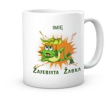Kubek z nadrukiem elegancki prezent dla dziewczyny. Kubek 330 ml z żabką.